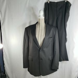 Adolfo High Twist Microtech Super Deluxe Black 2-PC Suit 38W / 32L